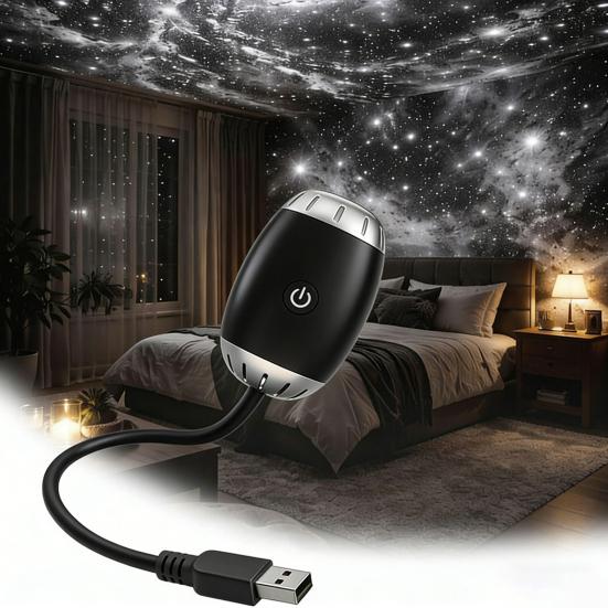 USB Car Ambient Light Atmosphere Large Range Projection Romantic Atmosphere Adjustable Focus Distance