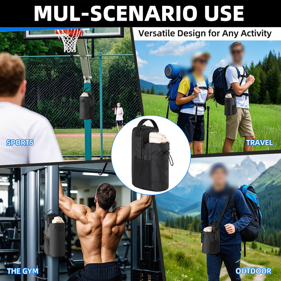 Gym Bag with Magnetic Closure –  Heavy Iron Grip – Large Capacity Sports Water Bottle Holder